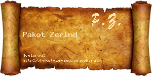 Pakot Zerind névjegykártya